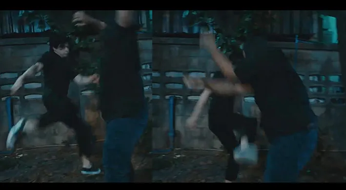 先用自己的方法~踢腿攻擊!