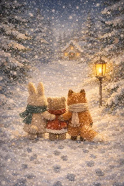 雪落無聲，愛有微光。