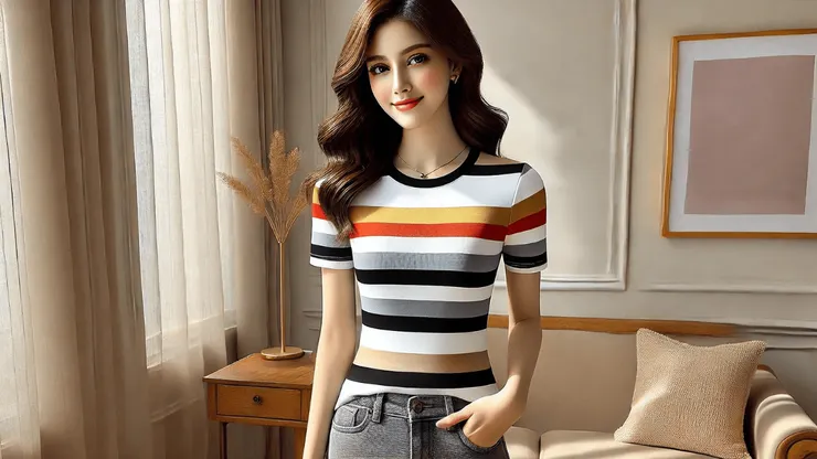 striped T-shirt 橫紋短袖T恤