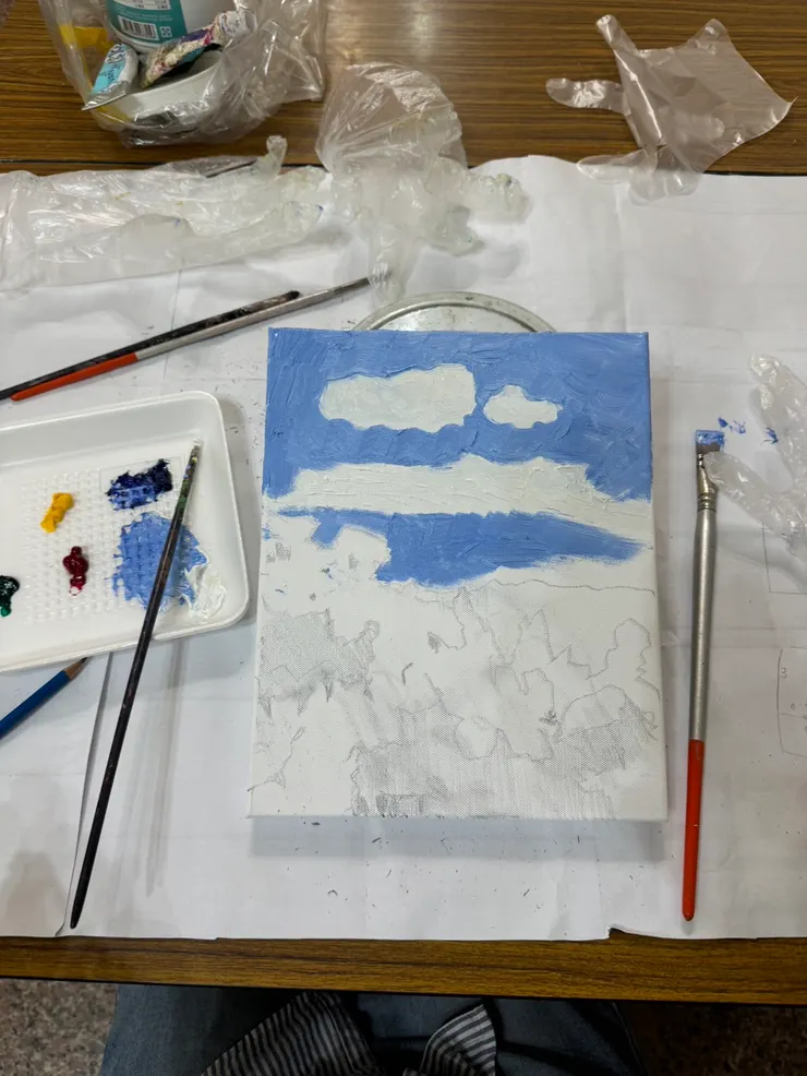 構圖草稿:鉛筆深淺不一的區塊