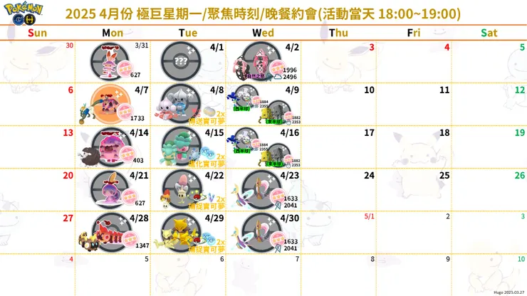 2025 4月份一小時活動