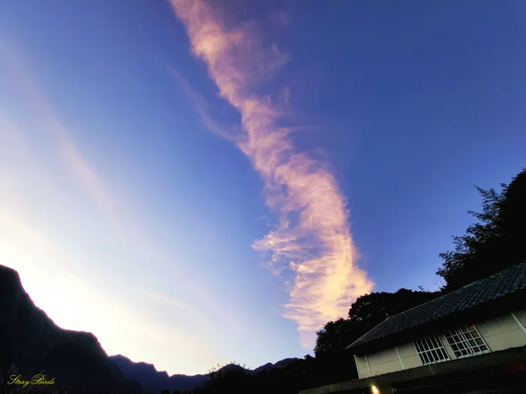 民宿的夕陽（拿出去年釀的梅酒佐眼前的美景，這是人生丫~～）