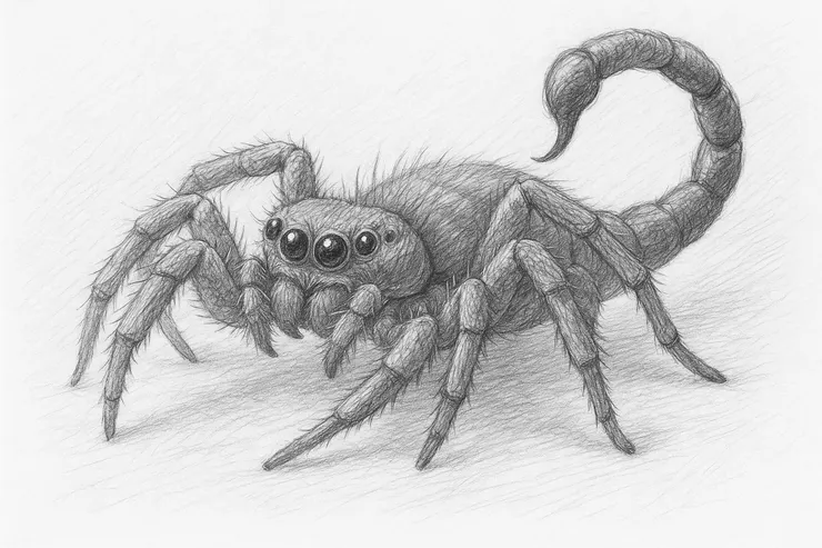 蠍刺蠅虎示意圖