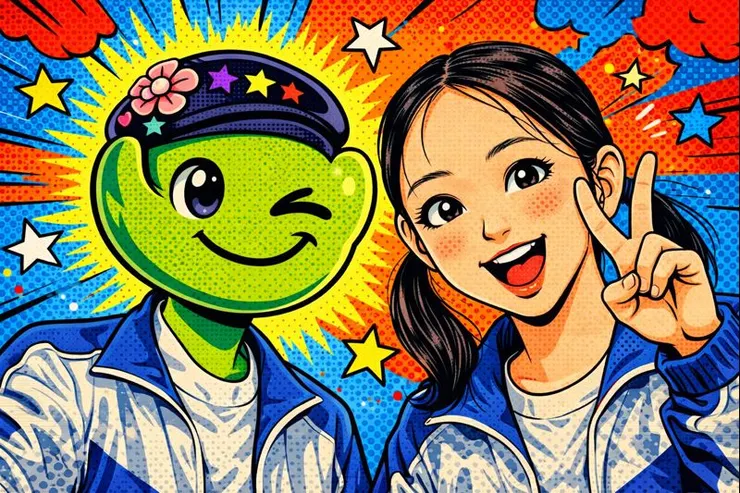 我和小葶的合照 (ChatGPT把小葶畫得太像小學生了😆)