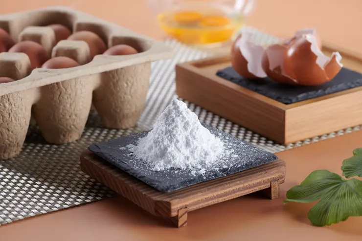 圖說：蛋殼富含的天然有機鈣擁有多種用途，除了當作有機肥、生態磚、環保塑料添加劑等，加工後更可有效分解農藥、細菌。（資料來源：勤億蛋品科技）