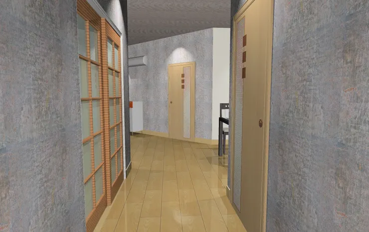 前面這扇沒記錯應該廚房的門。