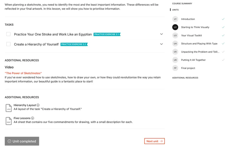 每個單元末有練習任務和一些補充的學習資源喔！