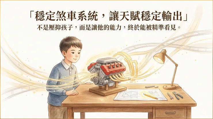 藥物與醫療的介入，就像是幫強大的引擎配上穩定的煞車系統，讓能力得以被精準看見。（圖／悅安身心診所）