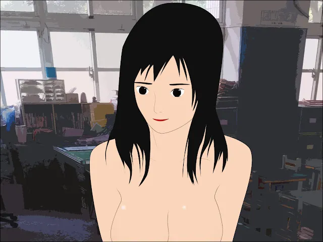 圖2：色情錄影帶《巨乳女老師欲求不滿》(此為虛構片名)劇照之一。