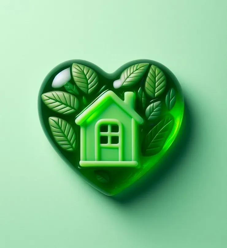 Green  color glass of house