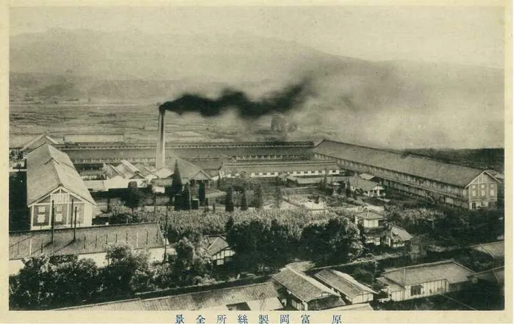 明治維新後最早的富岡製絲廠的老照片