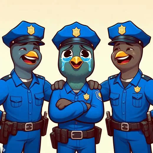 鑑識（左）「學長，這種案件你也敢送啊。」鑑識（右）：「學長，你做警察多久了，剛畢業嗎？」派出所（中）：「…」