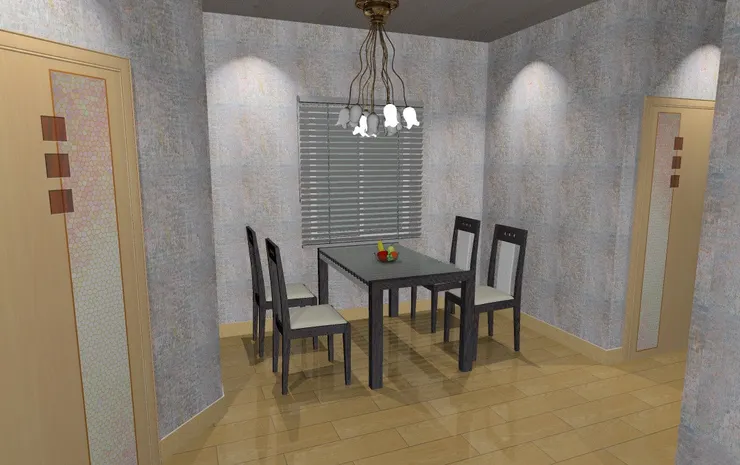 整個飯廳就是這樣,跟客廳一樣有現代風格。