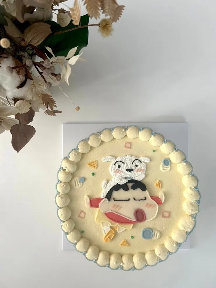 台南生日蛋糕訂製｜手繪卡通蠟筆小新客製化蛋糕｜生日Party