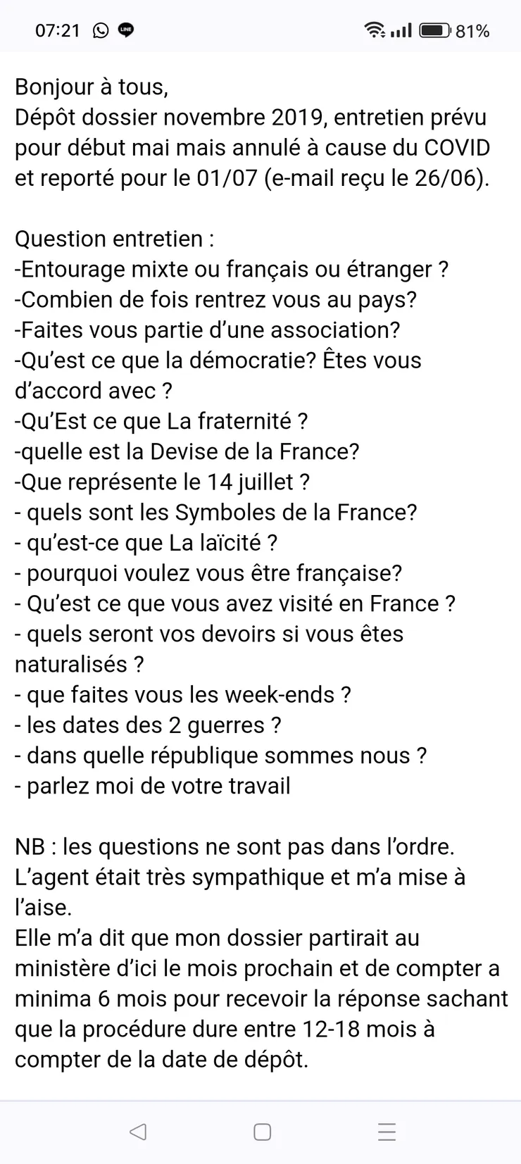 國籍面試問題集分享 2
