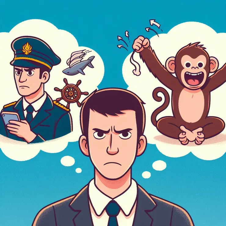 一個人在腦海中爭論