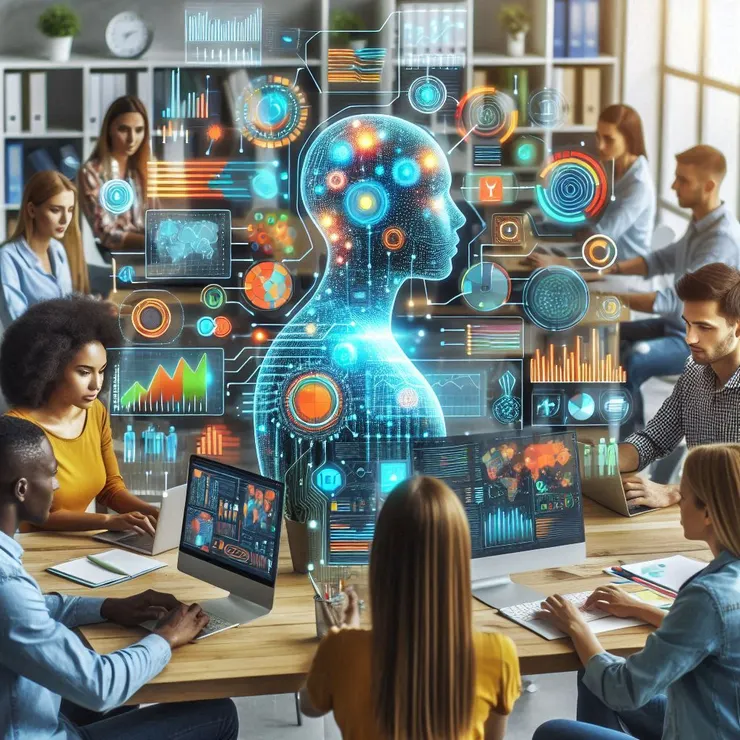 copilot生成的圖，主題是"用AI分析數據製作圖表"