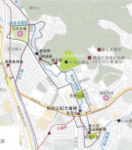 依山水圳策略地區南端起點-興福公園