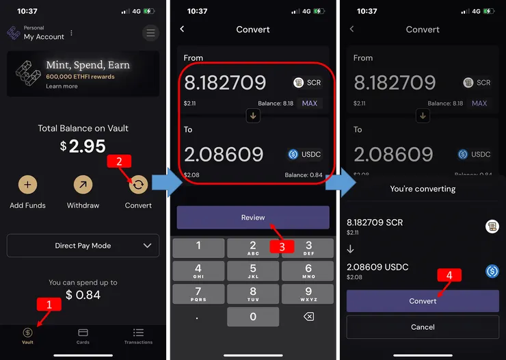 ether.fi SCR回饋轉換更新 USDC
