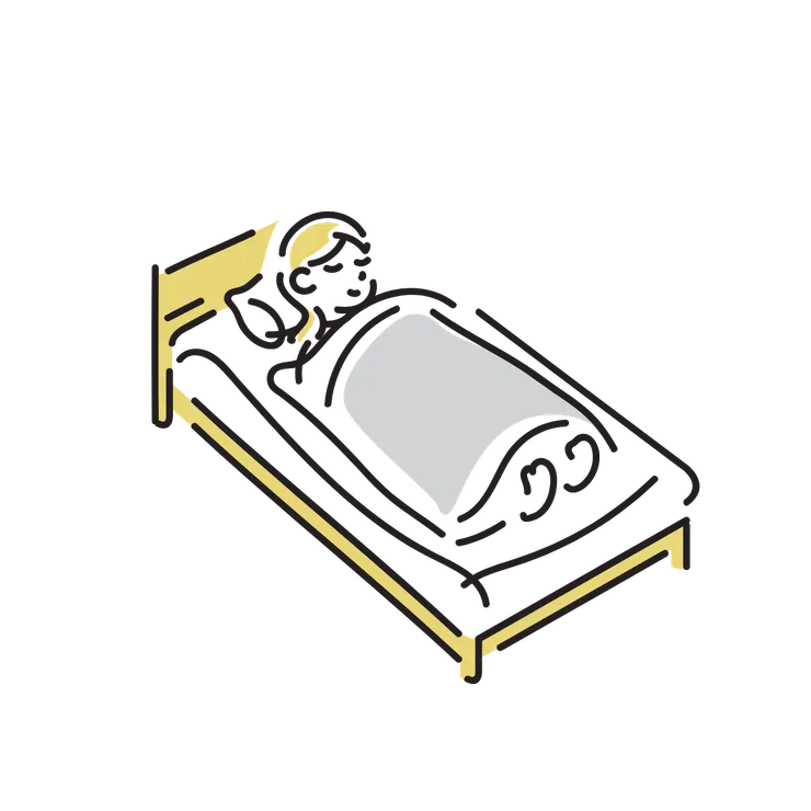 ベットで眠る女性/圖片來源:  Loose Drawing

https://loosedrawing.com/illust/678/