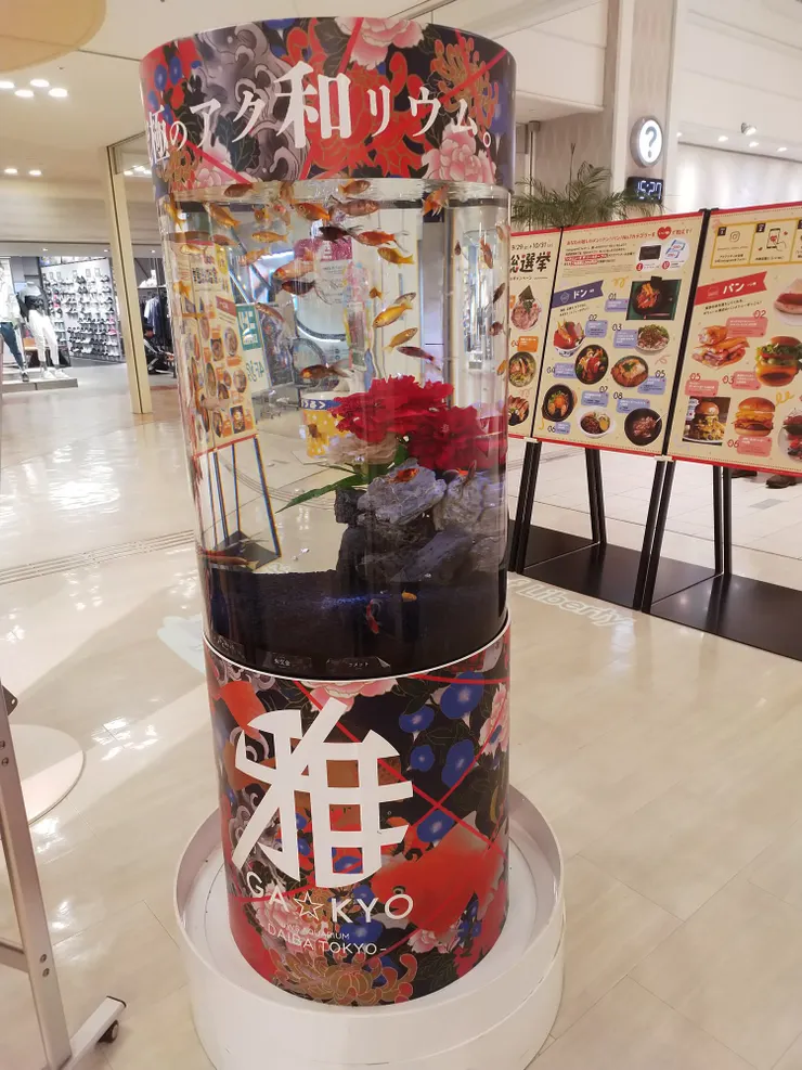 一家餐廳的廣告水族箱