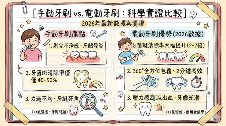 電動牙刷與手動牙刷比較