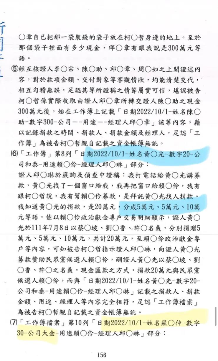 柯文哲起訴書p.156