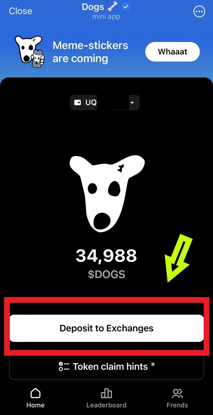 選擇交易所進行設定以領取代幣