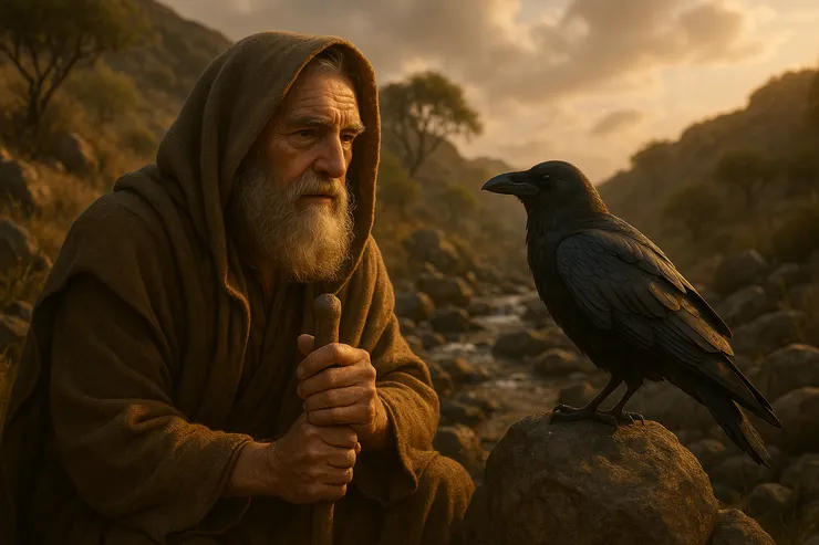 想像中的以利亞與烏鴉
