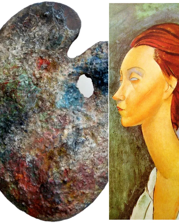 莫迪利亞尼（Amedeo Modigliani）用過的調色盤 圖片來源：Galleria Pananti