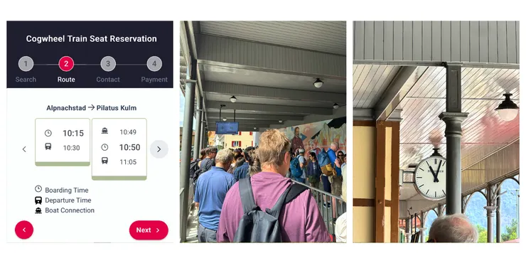 Alpnachstad站，齒軌列車起點