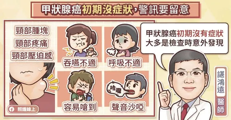 甲狀腺癌初期沒有明顯症狀