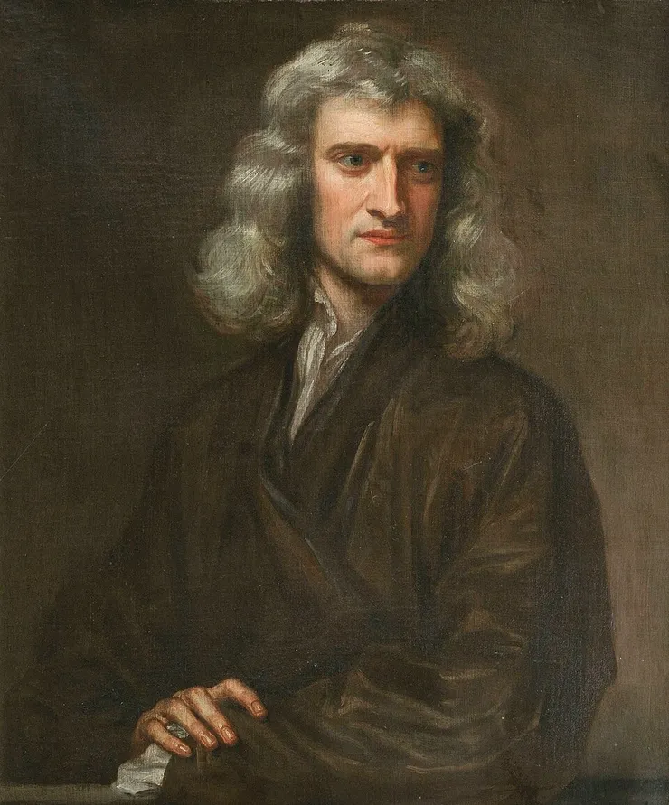 牛頓。由 戈弗雷·內勒 - File:Portrait of Sir Isaac Newton, 1689.jpg from https://exhibitions.lib.cam.ac.uk/linesofthought/artifacts, 公有領域