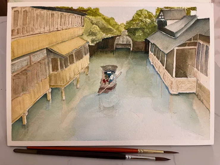 圖 YHCC@水彩練習 W41 旅程I (烏鎮西柵) 26x18 cm, NOV2023