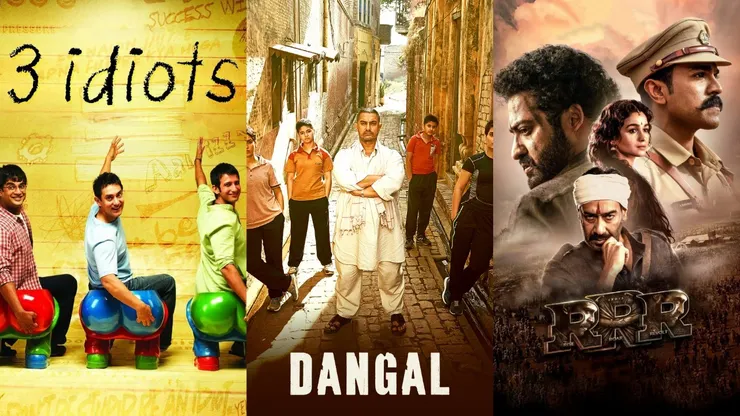 由左至右：【三個傻瓜】（3 Idiots，2009）、【我和我的冠軍女兒】（Dangal，2016）、【雙雄起義】（RRR，2023）