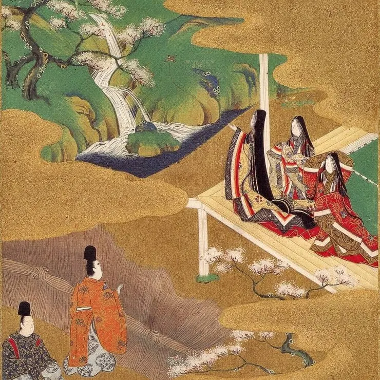 圖為藏於京都國立博物館之「源氏物語絵色紙帖•若紫」（詞青蓮院尊純作）