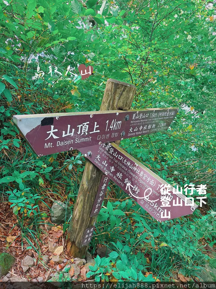 【2025初秋.鳥取県大山町登山趣】夏日登山口/海拔1709