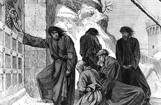 據說連皇帝隨行人員也一起苦行的「卡諾莎之行」