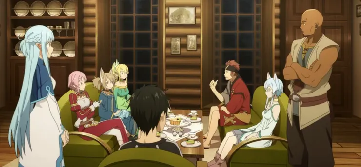 大家在小木屋中相聚