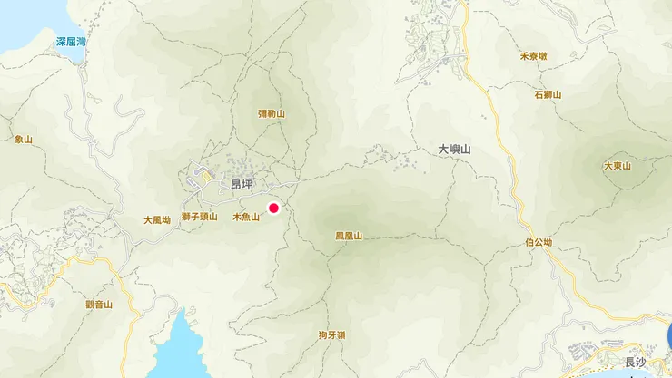 昂坪茶園位處木魚山 (地圖由地政總署提供)