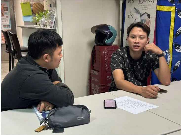 當天採訪的畫面 圖/中原大學服務學習中心 提供