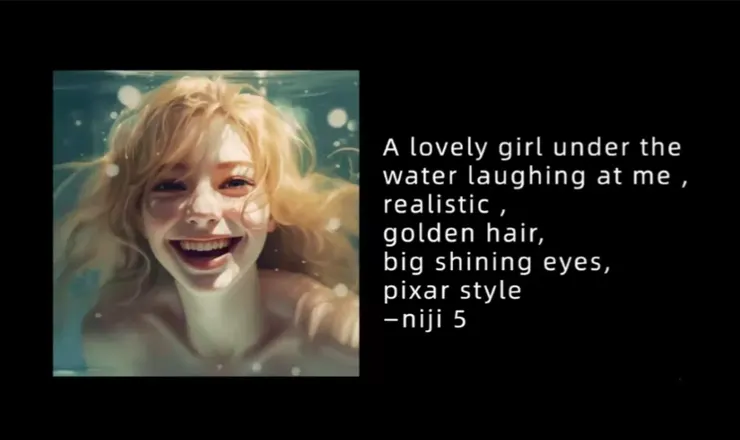將句子分段逗號，”looking at me”, “laughing at me” 能讓生成圖像呈現正面。