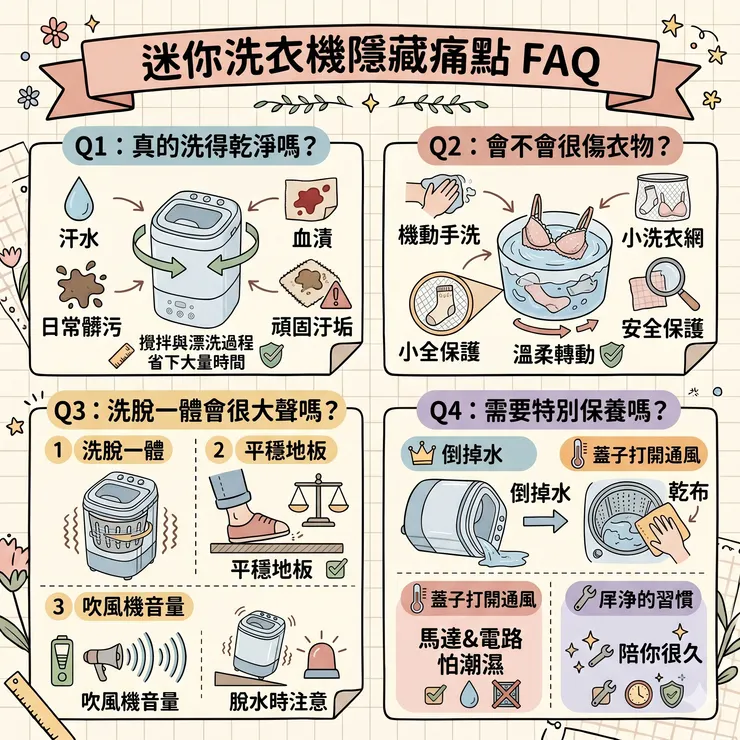 迷你洗衣機隱藏痛點 FAQ