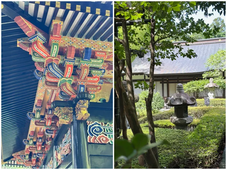 園區內三代伊達家族的靈堂建築都很華麗，值得細細品嚐