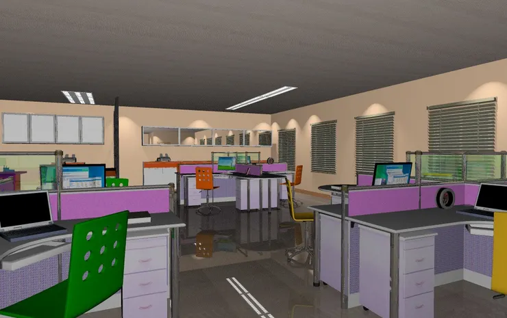 每個section的同事坐在一起，像個小部門。