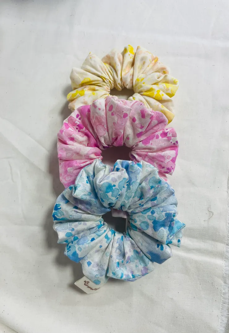 彩色水彩噴濺髮圈