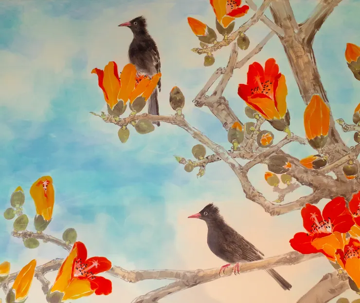 〈四月天晴〉局部－紅嘴黑鵯