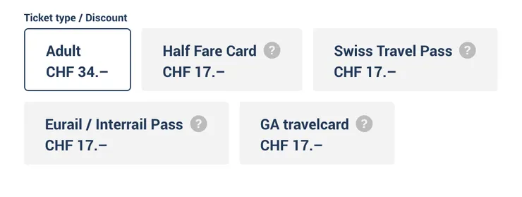 單趟纜車的票價，圖片取自官網