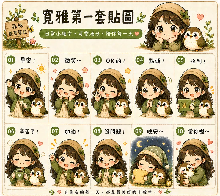 圖06 大雀幫我生成一套可愛貼圖_ChatGPT Image