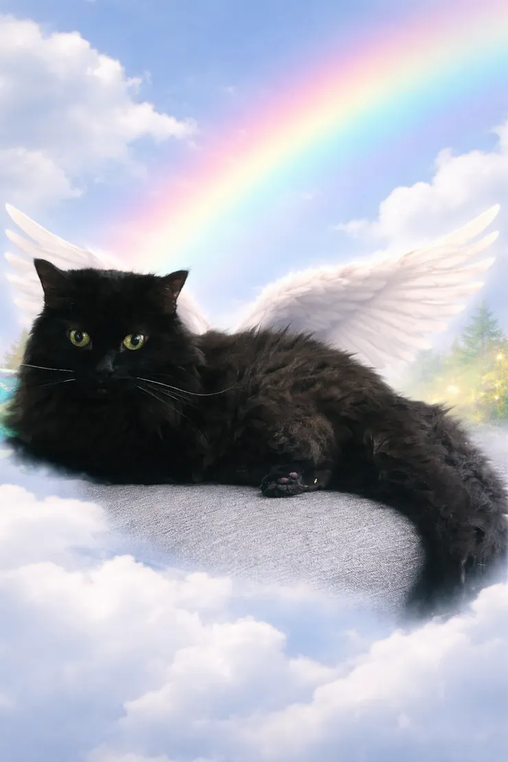 我最心愛的黑黑因為腫瘤以及各種多重健康問題,在努力了八個月之後,已於 2025 年的平安夜,飛往彩虹橋,從此無病無痛,不用再打針吃藥去醫院,卻留下了貓奴我內心永遠的痛。